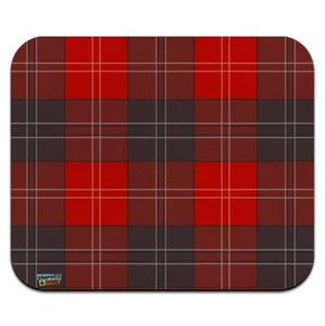 Plaid Red Gray Grey Pattern Low Profile Thin Mouse Pad Mousepad - Picture 1 of 3