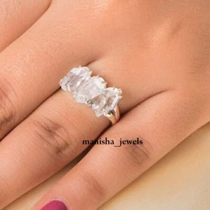 Herkimer Diamond Gemstone 925 Sterling Silver Ring Gifts Jewelry All Size CA-216 - Picture 1 of 7