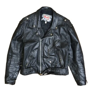 Vintage Route 66 Skull Dice Leder klassische Motorradjacke Gr. 46 - Bild 1 von 8