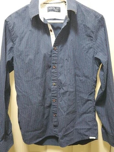 Level Ten Men M. Modern Fit Printed Shirt Geometric Long Sleeve Contrasting Trim - Picture 1 of 3