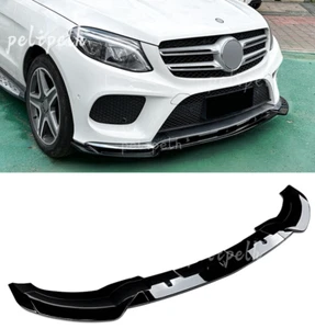 For 2015-2019 Benz GLE SUV Class W166 ABS Gloss Black Front Bumper Lip Spoiler - Picture 1 of 10