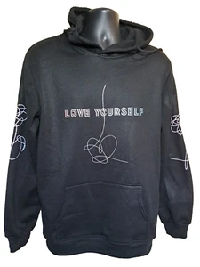Sudadera con Capucha Negra K-Pop BTS Love Yourself Talla L Unisex Abanico de Conciertos - Imagen 1 de 6