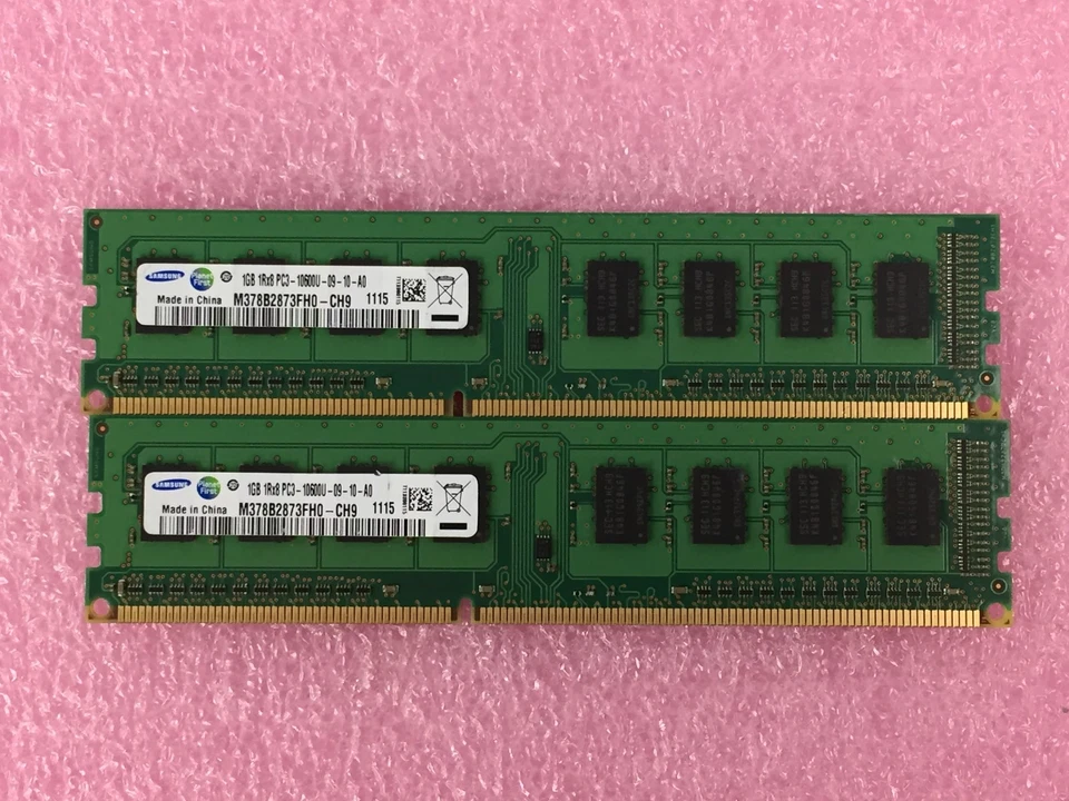 2GB Kit(2x1GB) Samsung 1Rx8 PC3-10600U-06-10-A0 M378B2873FHO - Image 1 of 4