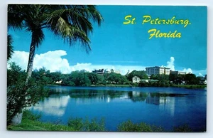 St. Petersburg Florida Spiegel Seeblick Chrom Postkarte verschickt 1968 - Bild 1 von 2