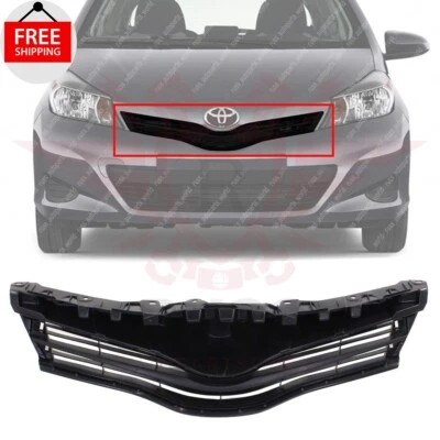 New Front Grille Assembly Black Plastic Fits 2012-2014 Toyota Yaris TO1200347 - Imagem 1 de 4