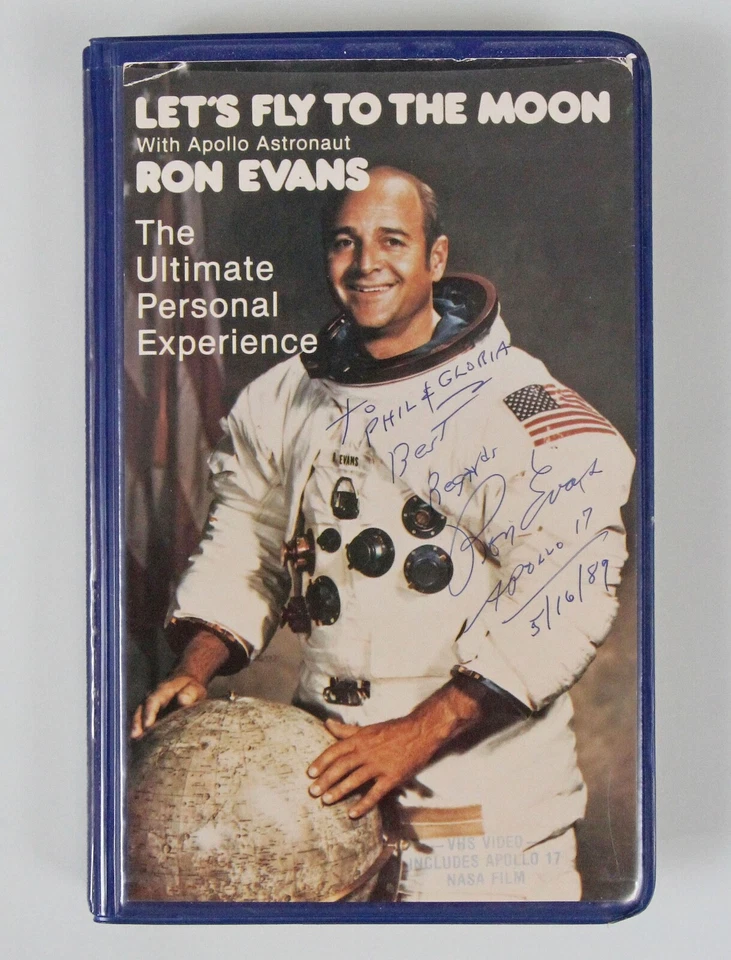 NASA SIGNED Let’s Fly To The Moon With Apollo Astronaut Ron Evans VHS Apollo 17 - Image 1 of 4