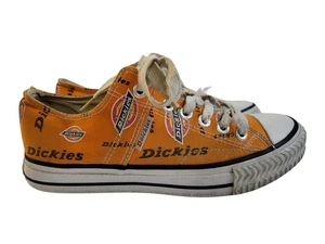 Dickies Low Top Logo Sneakers Orange White Shoes CD3638 Canvas Men's Size 7 US - Picture 1 of 9