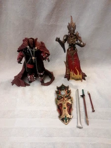 Lot BURNT SPAWN Fish Tank & MANDARIN SPAWN Dark Ages Figures Swords McFarlane - Picture 1 of 9