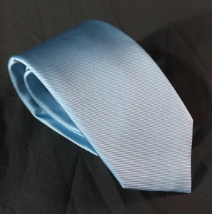 TIE BAR Corbata Hombre Cuello BABY AZUL SEDA GRUESA ESTRECHA/DELGADA RESISTENTE A MANCHAS 58"x3" - Imagen 1 de 4