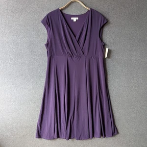 Coldwater Creek Dress Womens 1X 16-18 Crossover Knit Stretch Empire Waist - Picture 1 of 12