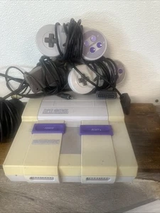 Super Nintendo System 2Controllers +cords - Picture 1 of 9