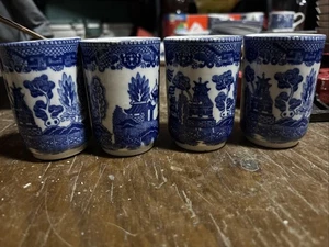 Vintage Blue Willow Saki Tassen - Bild 1 von 4