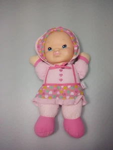 babies first goldberger plush toy, pink,hearts,green blue aqua, 14 inch, polyest - Picture 1 of 9