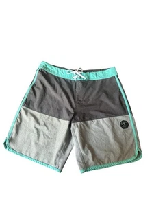 Vissla Mens Swim Surf Board Shorts Color Block  Gray Stretch Sz 32 8” Inseam - Picture 1 of 7