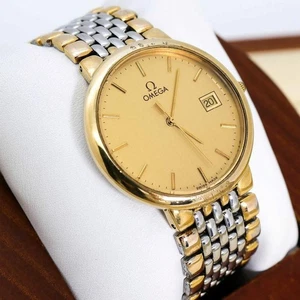 OMEGA DE VILLE Antike Herrenuhr Datum 1345 Betrieb bestätigt neue Batterie - Bild 1 von 12