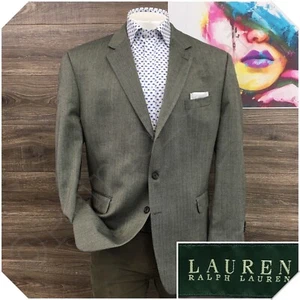 RALPH LAUREN Mens Blazer Sport Coat Casual Jacket Size 48R Wool Silk Suit - Picture 1 of 13