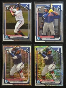 Bowman Chrome 2024 - Atlanta BRAVES Team Lote de (4) J.Perdomo, I.Drake ++ - Imagen 1 de 4