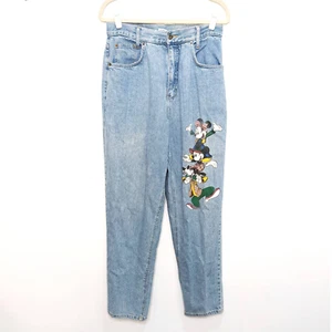 Vintage Disney Juniors Size 13 Mickey Minnie Goofy High Waist Jeans Jerry Leigh - Picture 1 of 12