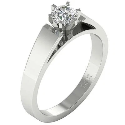 Solitaire Engagement Ring Round Diamond I1 H 0.80Ct 14K Gold Prong Set Appraisal - Image 1 of 4