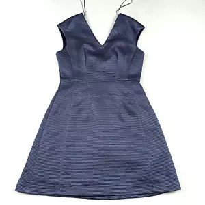 Reiss Anouk Damen Kleid UK-12 EU-40 USA-8 Blau Kurz Texturiert Gefüttert V-Neck - Bild 1 von 12