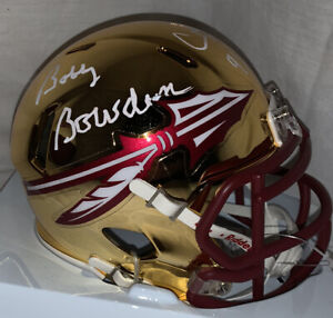 Bobby Bowden Charlie Ward Signed Florida State Chrome Mini Helmet PROOF JSA Coa