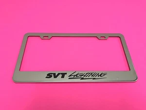 SVT LIGHTNING - STAINLESS STEEL Chrome Metal License Plate Frame w/Screw caps - Bild 1 von 3