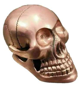 Manija de cabeza de calavera de latón antiguo náutico para bastón/mango de bastones de calavera - Imagen 1 de 3