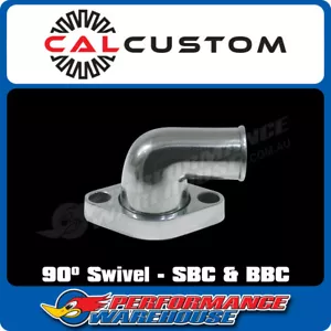 SBC BBC Polished Alloy 90º Neck Swivel Thermostat Housing 327 350 454 - Picture 1 of 2