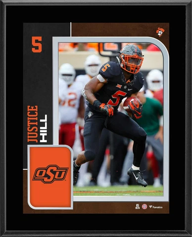 Justice Hill Oklahoma State Cowboys 10.5" x 13" Player Plaque Cover