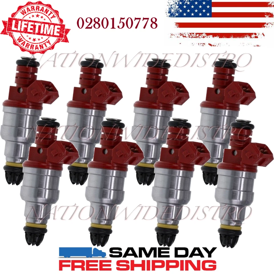 8x Inyectores de combustible Bosch OEM para BMW 740il 1996 1997 1998 4,4 L V8 0280150778 Foto 1 de 4