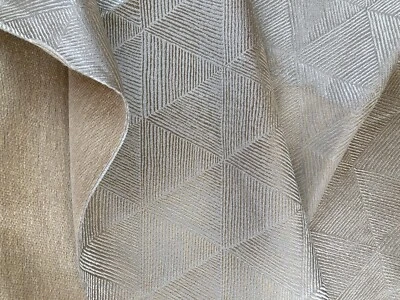 Silk Mix Fabric In A Beautiful Champagne Sheen, With A Triangle Design  - Image 1 of 3