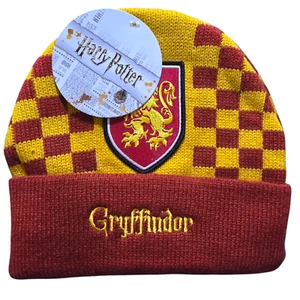 Beanie Knit Hat Harry Potter Gryffindor Embroidered Adult One Size Brand New - Picture 1 of 5