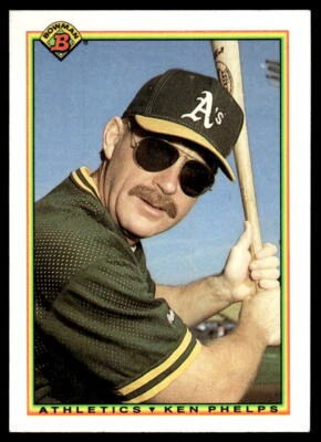 1990 Bowman #462 Ken Phelps Oakland Athletics Baseball - Image 1 of 2