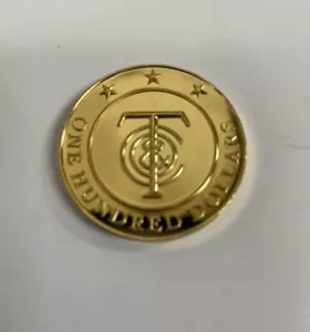 Tiffany & Co. $100 Gold Plated Tiffany Money Coin Token - Picture 1 of 7