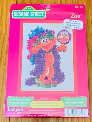 Vintage Sesame Street Janlynn Stitch Kit - Zoe - 1997 Rare - Image 1 of 4