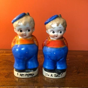 Vintage Salt & Pepper Shakers Sailor Boys Set 4" Made in Japan 1940 - Picture 1 of 6