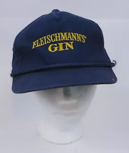 Vtg Fleischmann’s Gin Cap Hat w/ Leather Strapback Clasp Champion Headwear - Picture 1 of 4