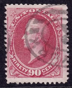 US Scott 155, 1872 Perry, 90c carmine, FINE USED - Bild 1 von 2