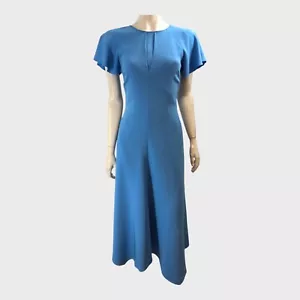 Branded Blue Cap Sleeve Midi Dress - Size 6 - Picture 1 of 5