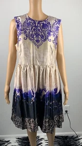 NWT JOE FRESH Women’s Multicolored Sleeveless Shift Dress Watercolor Size 10 - Picture 1 of 8