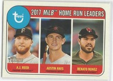 Reed, Hays, Nunez 2018 Topps Heritage 2017 MiLB Home Run Leaders
