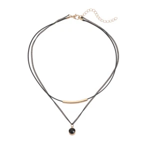 Schwarz Kristall Halsband Braut Hals Kette Lagenlook Halsketten für - Bild 1 von 12