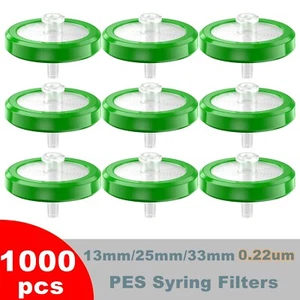 1000PCS Scientific Syringe Filter PES(Polyethersulfone) 0.22μm 13mm/25mm/33mm US - Picture 1 of 22