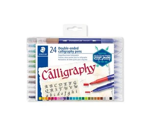 3005 TB24 Double-Ended Fibre-Tip Calligraphy Pens - Assorted Colours Pack of 24 - Picture 1 of 2
