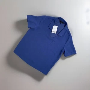 Women’s Next Blue Short Sleeve V Neck Collared T Shirt Top Blouse UK Size 8 - Picture 1 of 2