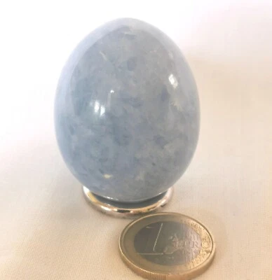 Calcit Ei, Edelstein - Kugel - 47 * 37 mm - Eier - Jumbo - Blau - Bild 1 von 4