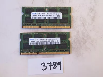 Samsung 2x2Gb=4Gb PC3-8500 1066Mhz DDR3 SO-DIMM Laptop Memory RAM (3789) - Image 1 of 2