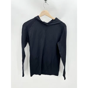 Zyia Black Compression Mesh Detail Hoodie Sweatshirt Pullover Womens Size Medium - Picture 1 of 6