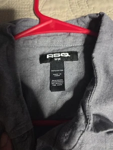 RSQ Button-Down Short Sleeve Shirt Charcoal Grey Mens Large - Picture 1 of 8