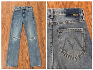 Mother Superior Jeans hoher Bund Rider Flood Damen 25 Distressed hergestellt in den USA - Bild 1 von 11
